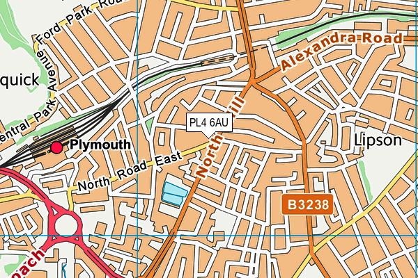 PL4 6AU map - OS VectorMap District (Ordnance Survey)