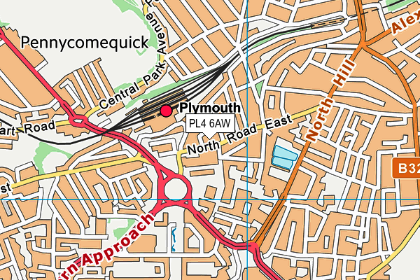 PL4 6AW map - OS VectorMap District (Ordnance Survey)