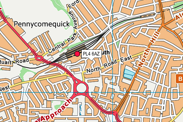 PL4 6AZ map - OS VectorMap District (Ordnance Survey)