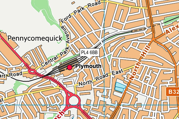 PL4 6BB map - OS VectorMap District (Ordnance Survey)