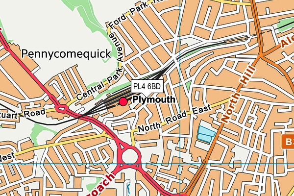 PL4 6BD map - OS VectorMap District (Ordnance Survey)