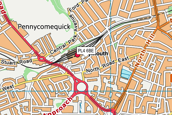 PL4 6BE map - OS VectorMap District (Ordnance Survey)