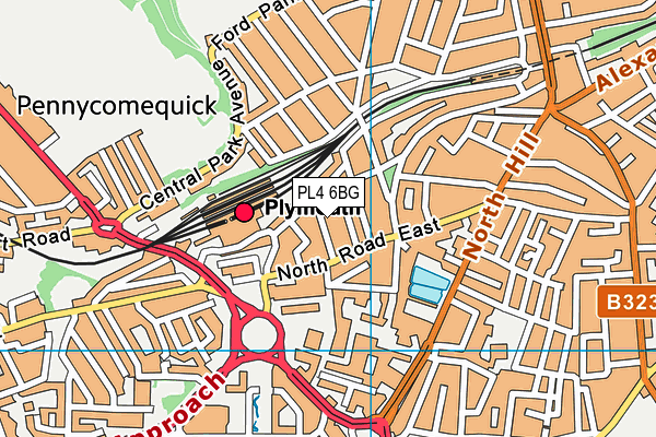 PL4 6BG map - OS VectorMap District (Ordnance Survey)