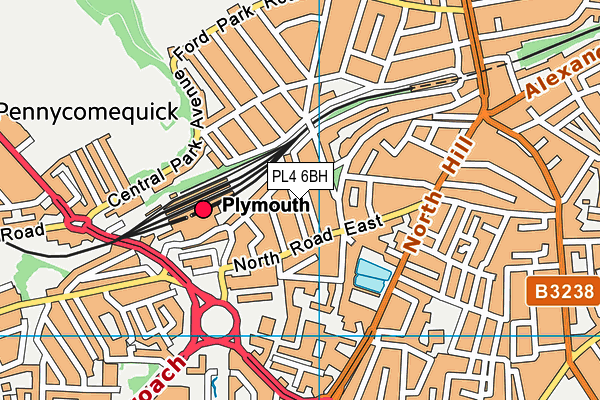 PL4 6BH map - OS VectorMap District (Ordnance Survey)