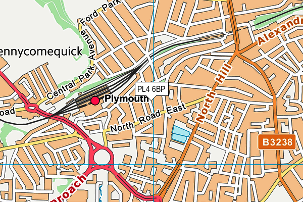 PL4 6BP map - OS VectorMap District (Ordnance Survey)