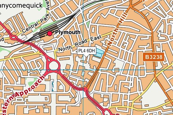 PL4 6DH map - OS VectorMap District (Ordnance Survey)