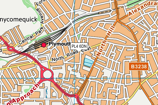 PL4 6DN map - OS VectorMap District (Ordnance Survey)