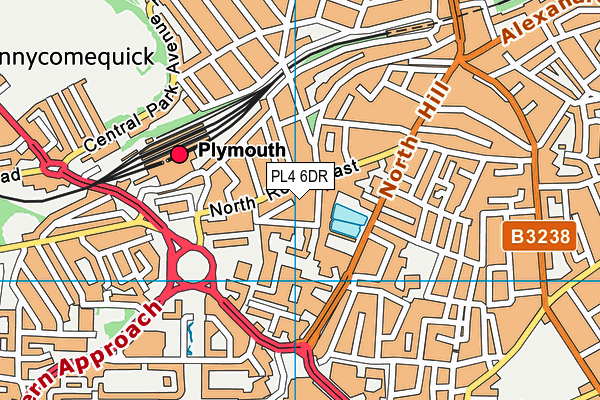 PL4 6DR map - OS VectorMap District (Ordnance Survey)