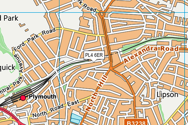 PL4 6ER map - OS VectorMap District (Ordnance Survey)