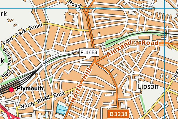 PL4 6ES map - OS VectorMap District (Ordnance Survey)