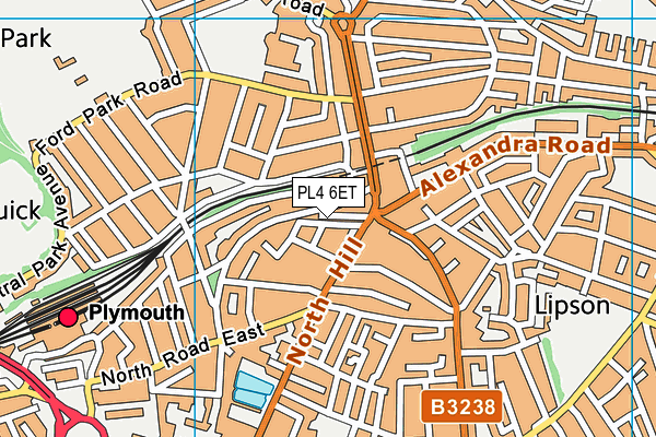 PL4 6ET map - OS VectorMap District (Ordnance Survey)