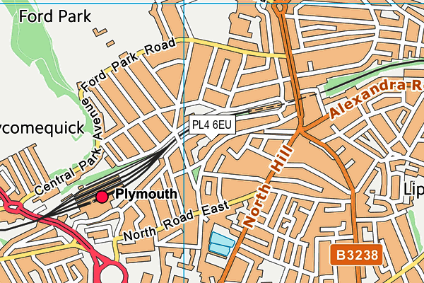 PL4 6EU map - OS VectorMap District (Ordnance Survey)