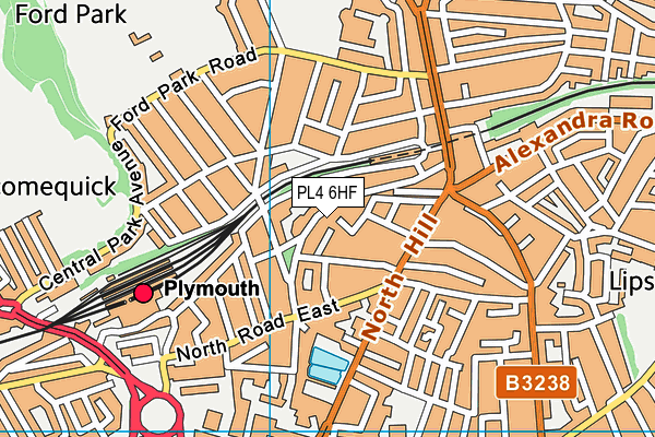 PL4 6HF map - OS VectorMap District (Ordnance Survey)