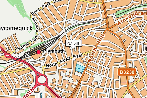 Map of THE TERRACE (PLYMOUTH) LTD at district scale