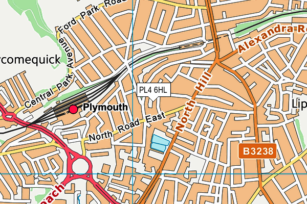 PL4 6HL map - OS VectorMap District (Ordnance Survey)