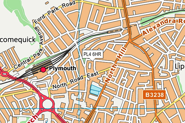 PL4 6HR map - OS VectorMap District (Ordnance Survey)