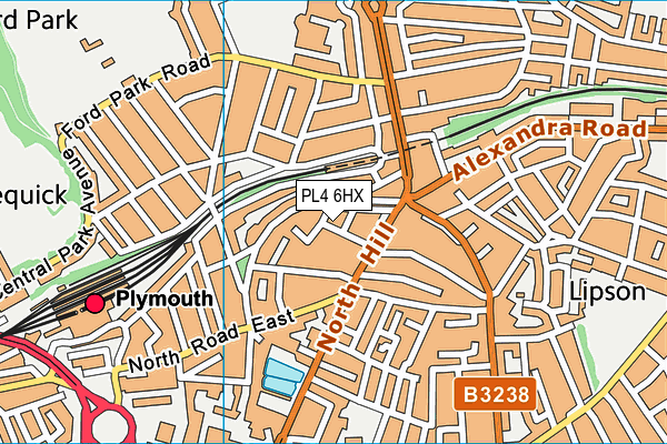 PL4 6HX map - OS VectorMap District (Ordnance Survey)