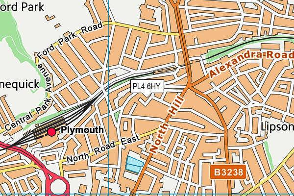 PL4 6HY map - OS VectorMap District (Ordnance Survey)