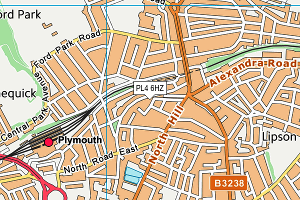 PL4 6HZ map - OS VectorMap District (Ordnance Survey)