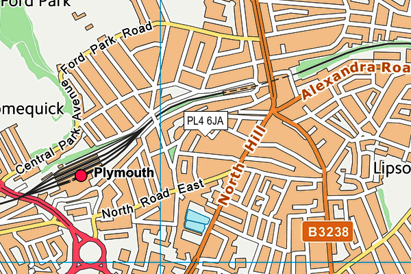 PL4 6JA map - OS VectorMap District (Ordnance Survey)