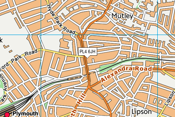 PL4 6JH map - OS VectorMap District (Ordnance Survey)