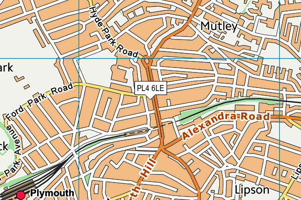 PL4 6LE map - OS VectorMap District (Ordnance Survey)