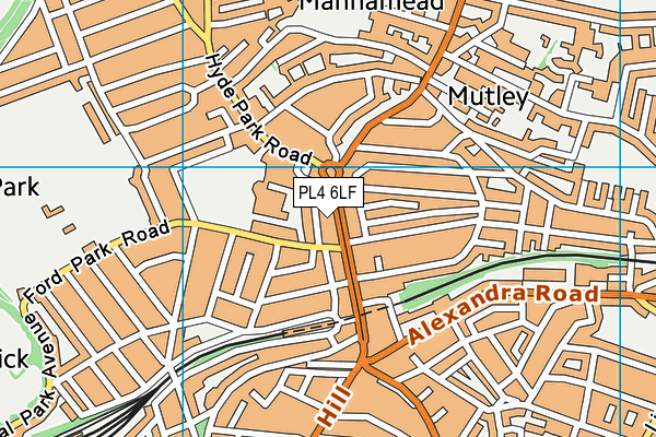 PL4 6LF map - OS VectorMap District (Ordnance Survey)