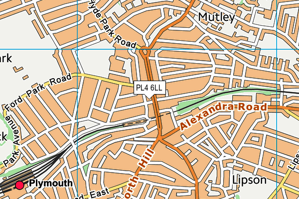 PL4 6LL map - OS VectorMap District (Ordnance Survey)