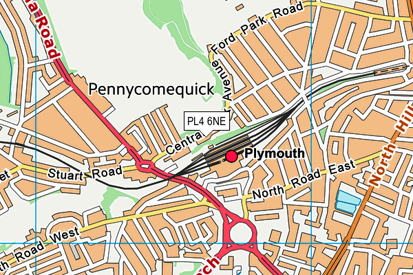 PL4 6NE map - OS VectorMap District (Ordnance Survey)