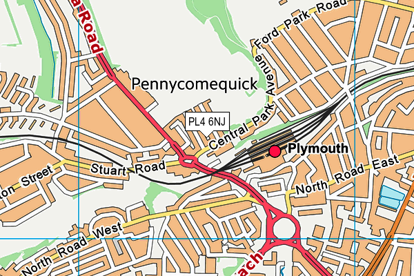 PL4 6NJ map - OS VectorMap District (Ordnance Survey)