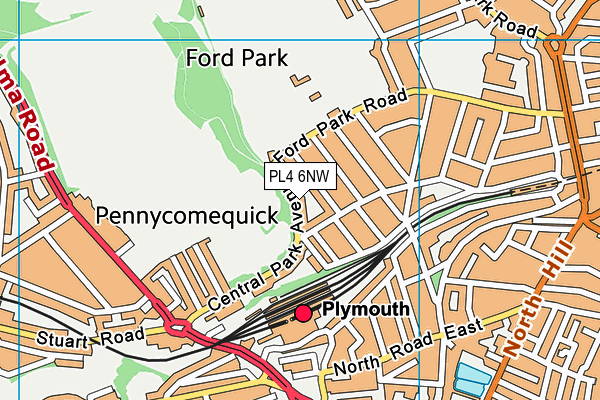 PL4 6NW map - OS VectorMap District (Ordnance Survey)