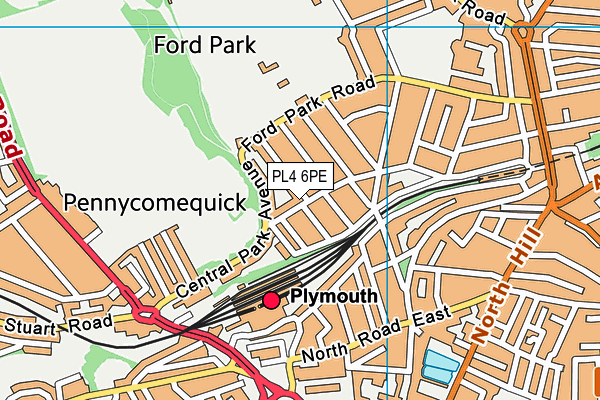 PL4 6PE map - OS VectorMap District (Ordnance Survey)