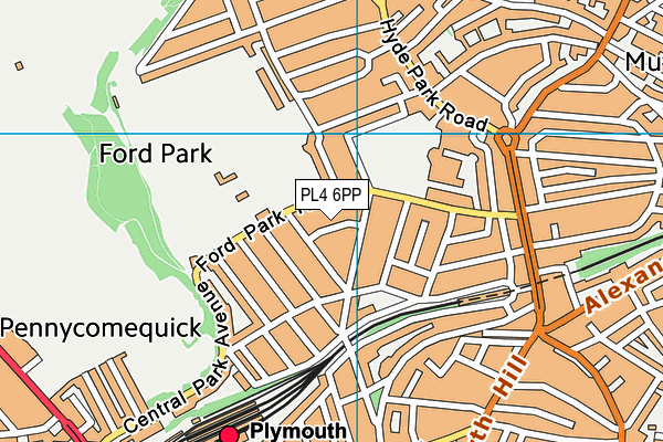 PL4 6PP map - OS VectorMap District (Ordnance Survey)