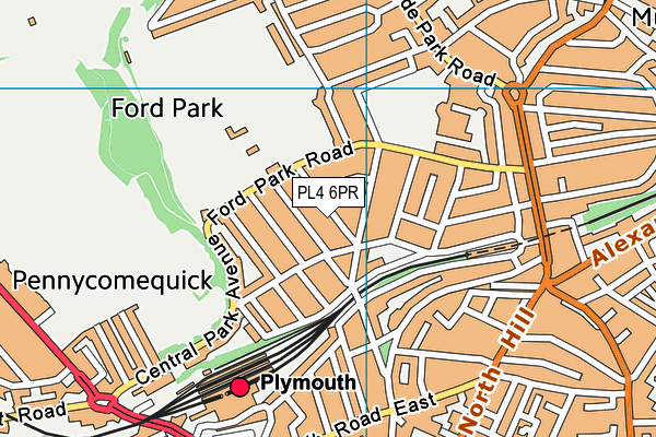 PL4 6PR map - OS VectorMap District (Ordnance Survey)