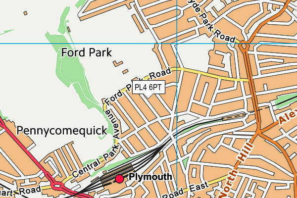 PL4 6PT map - OS VectorMap District (Ordnance Survey)