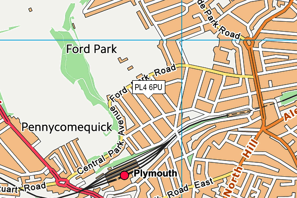 PL4 6PU map - OS VectorMap District (Ordnance Survey)