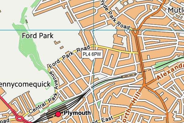 PL4 6PW map - OS VectorMap District (Ordnance Survey)