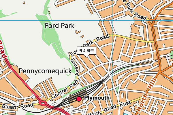 PL4 6PY map - OS VectorMap District (Ordnance Survey)