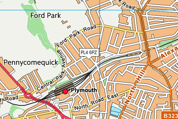 PL4 6PZ map - OS VectorMap District (Ordnance Survey)