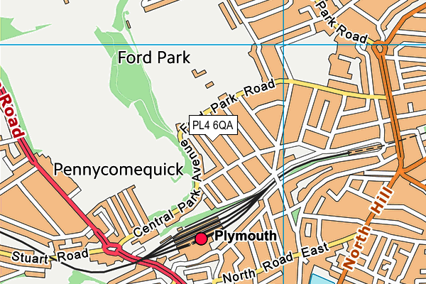 PL4 6QA map - OS VectorMap District (Ordnance Survey)