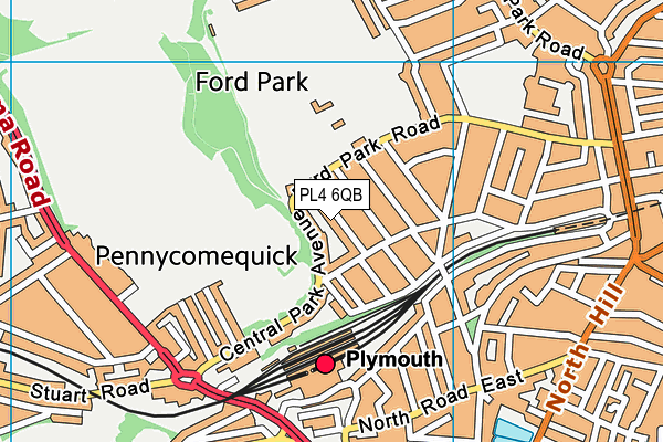 PL4 6QB map - OS VectorMap District (Ordnance Survey)