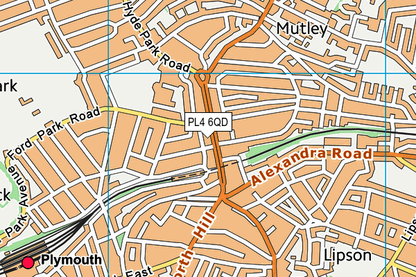 PL4 6QD map - OS VectorMap District (Ordnance Survey)