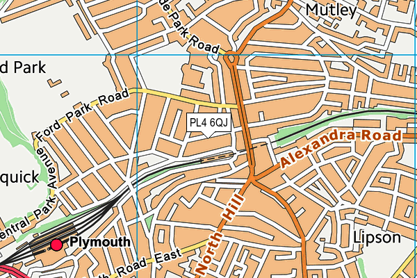 PL4 6QJ map - OS VectorMap District (Ordnance Survey)