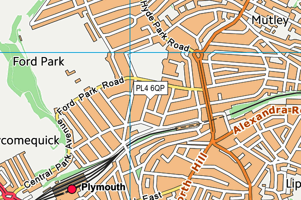 PL4 6QP map - OS VectorMap District (Ordnance Survey)