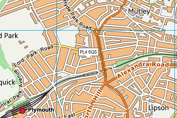 PL4 6QS map - OS VectorMap District (Ordnance Survey)