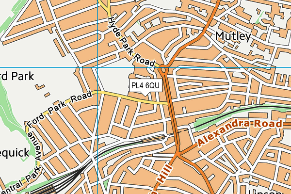 PL4 6QU map - OS VectorMap District (Ordnance Survey)