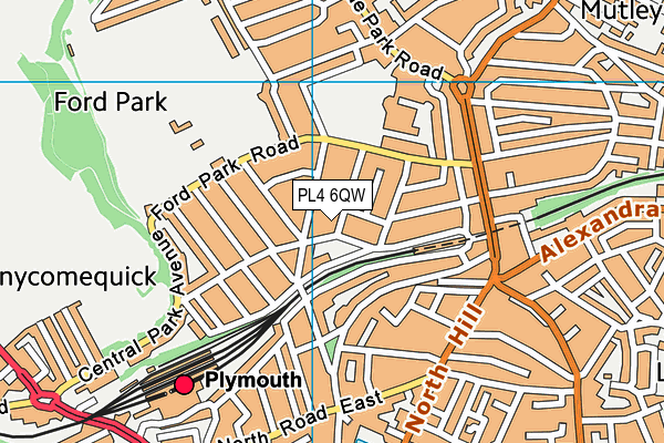PL4 6QW map - OS VectorMap District (Ordnance Survey)