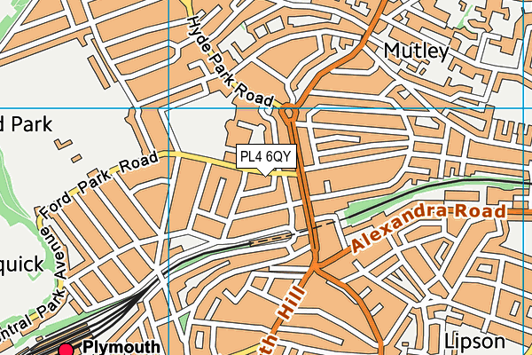 PL4 6QY map - OS VectorMap District (Ordnance Survey)