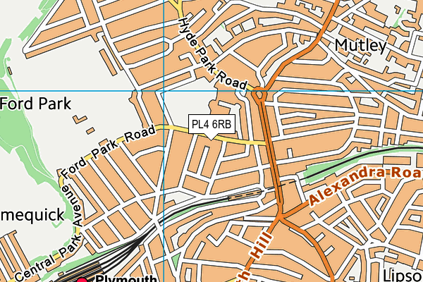 PL4 6RB map - OS VectorMap District (Ordnance Survey)