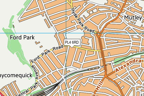 PL4 6RD map - OS VectorMap District (Ordnance Survey)